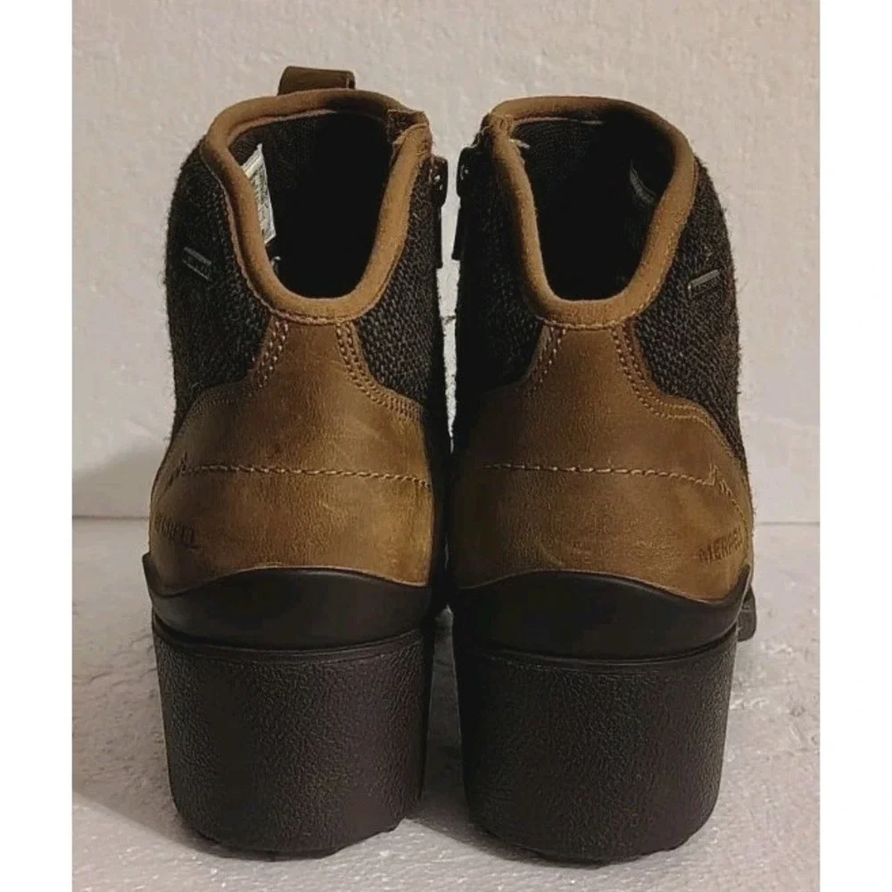 Merrell Wool Blend Chateau Mid Pull Waterproof Boots Women's Sz Brown 8.5 - Picture 4 of 7